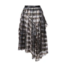 Женская Повседневная шикарная Ins. Поп-музыка фестиваль ПВХ юбка пластиковая Водонепроницаемая Половина Юбки