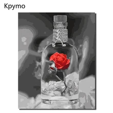 Бескаркасный конструктор «сделай сам» цифровая картина маслом цифры цветок в бутылке акриловая краска абстрактная Современная Настенная живопись Холст Краска ing для домашнего декора