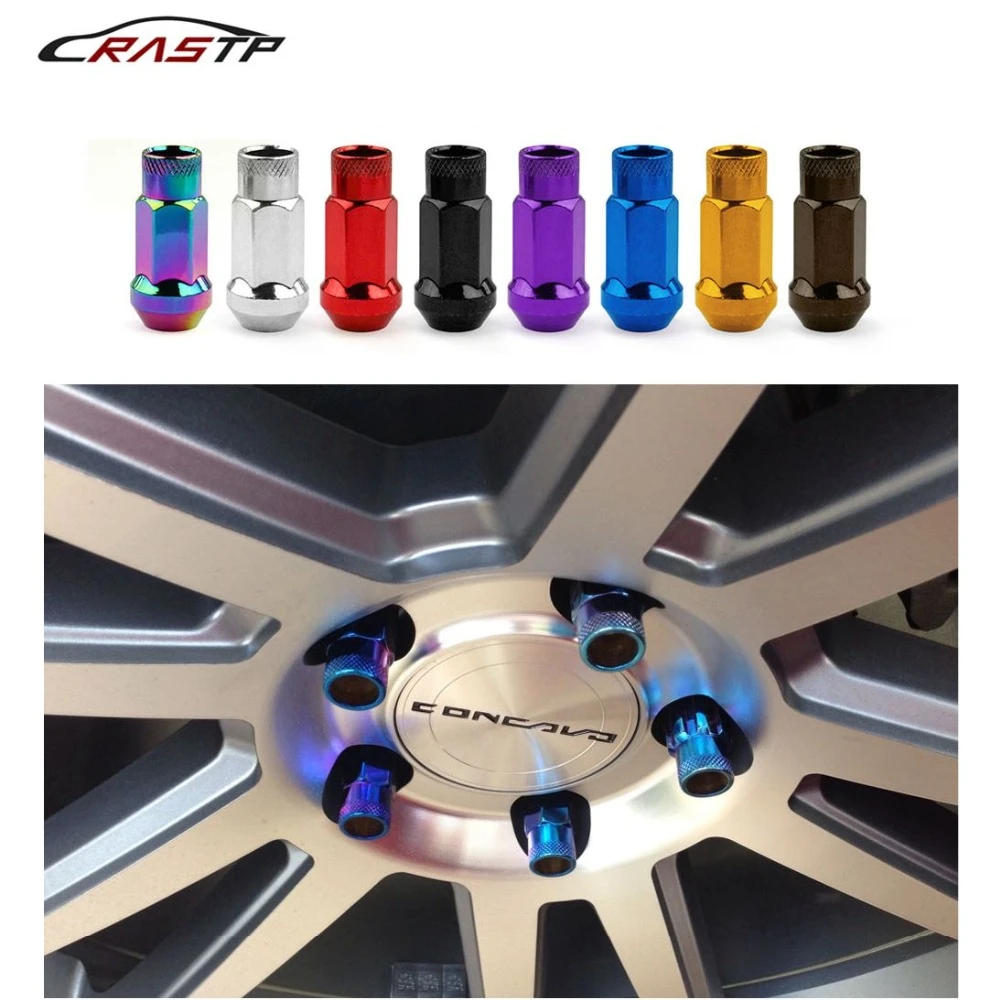 MUTEKI SR48 WHEELS LUG NUTS 12X1.5 EXTENDED OPEN END RED set of 20