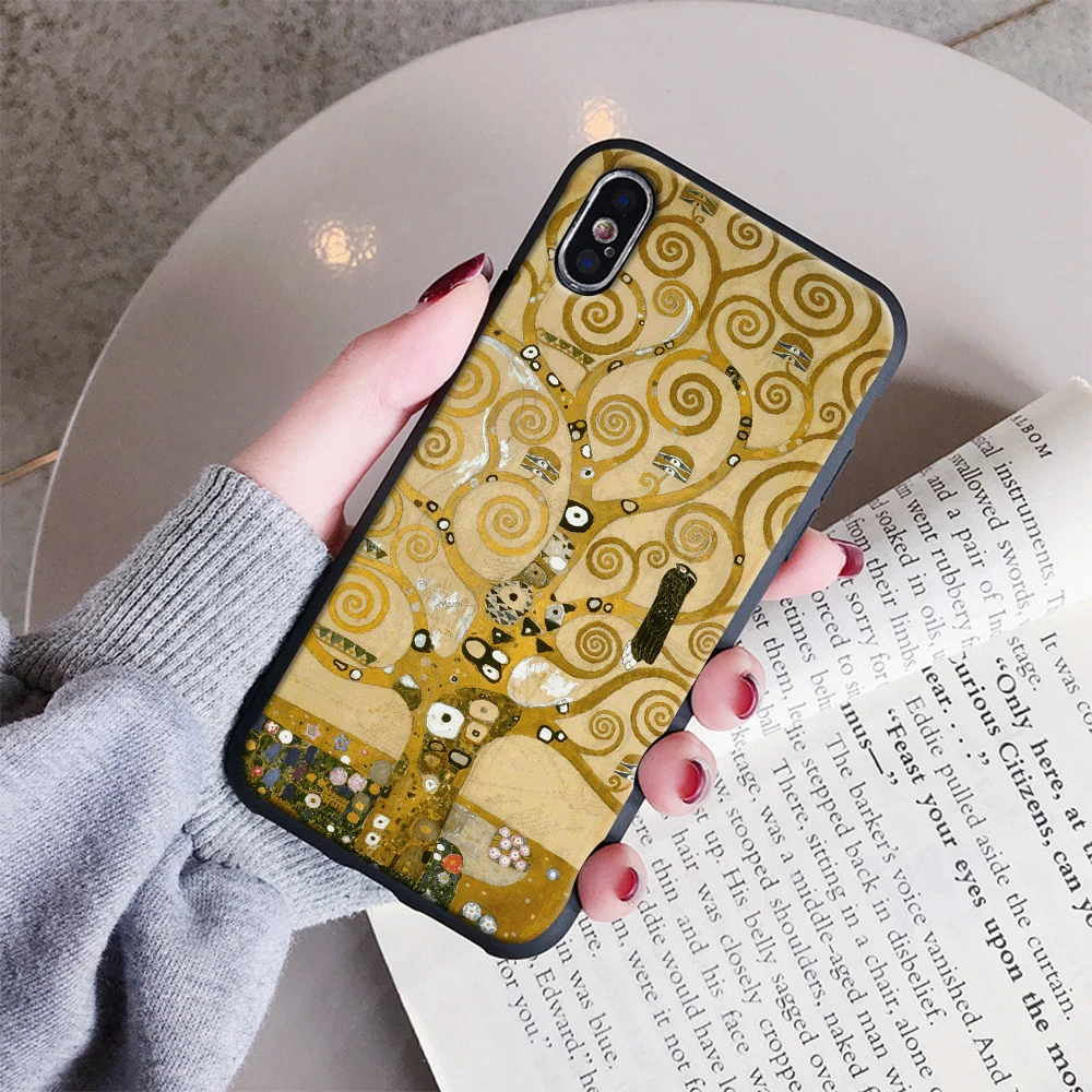 Мягкий силиконовый чехол Gustav Klimt с рисунком поцелуя чехол для iPhone 5 5S SE 6 6S Plus XR XS Max 7 8 Plus X 10 - Цвет: 4soft case