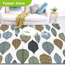 Ковры и коврики с принтом из натуральных листьев для гостиной, спальни, Мультяшные геометрические Нескользящие коврики, журнальный столик, диван