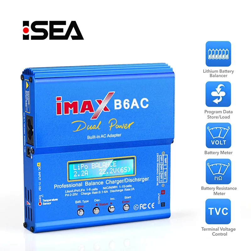 HTRC iMAX b6 ac RC Charger 80W 6A Dual Channel Balance Charger Li ion Nimh Nicd