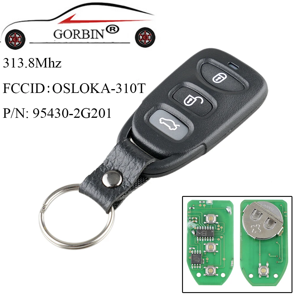 Горбин 3 + 1 кнопки дистанционного ключа автомобиля для Hyundai Sonata Elantra 2006 2010 Kia Optima 313 8