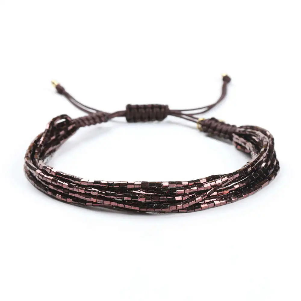 

Go2boho MIYUKI Bracelet 8 Wrap Pulseira Delicas Beads Charm Bracelets Brown OrangeJewelry Women Handmade Weave Gift Dropshipping