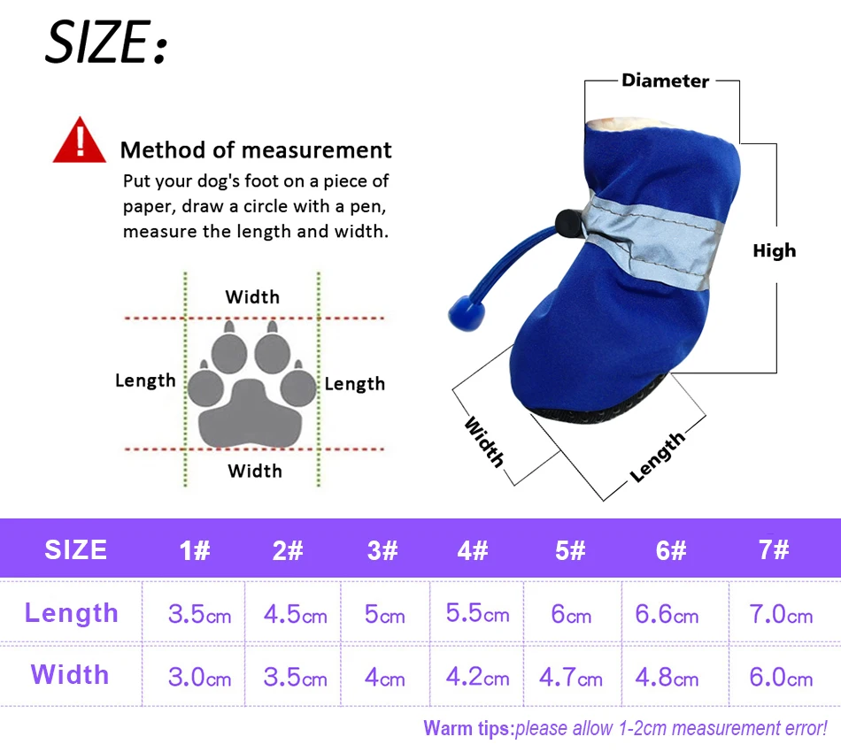 4 шт., водонепроницаемая зимняя обувь для домашних собак Нескользящие непромокаемые зимние сапоги обувь, Толстая Теплая обувь для маленьких кошек, собак, щенков, носков, ботинок