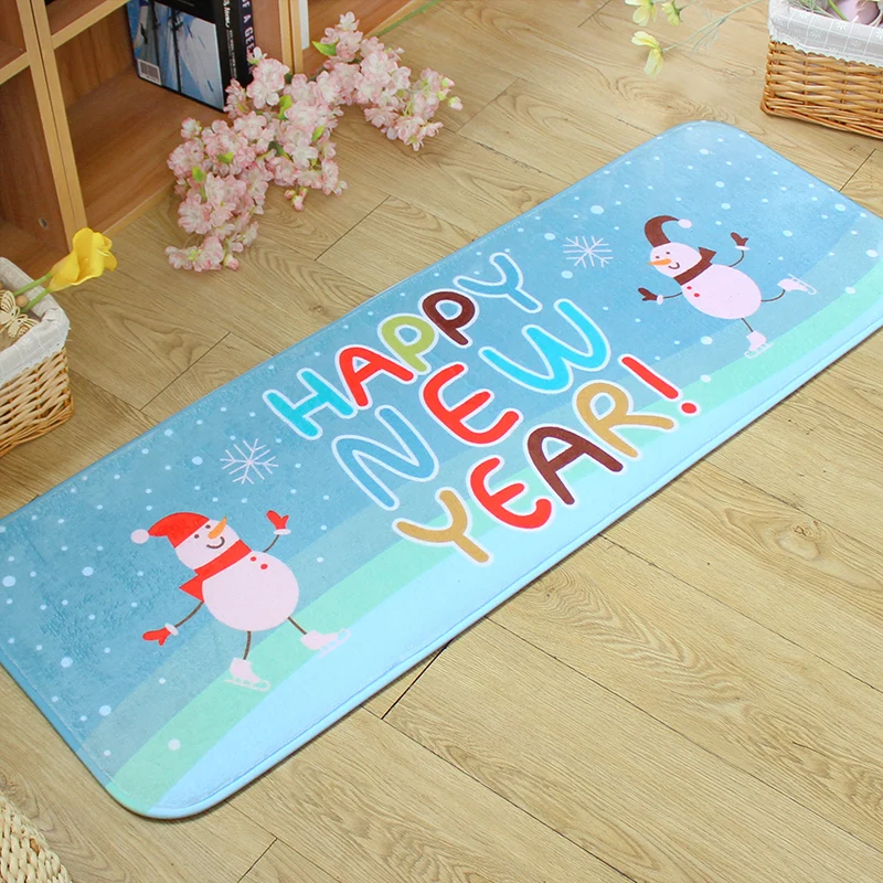 Коврик в прихожую мультфильм фланелевый дверной коврик забавные Снеговики Печатный ковер гостиная коврики на пол для спальни кухня рождественские коврики