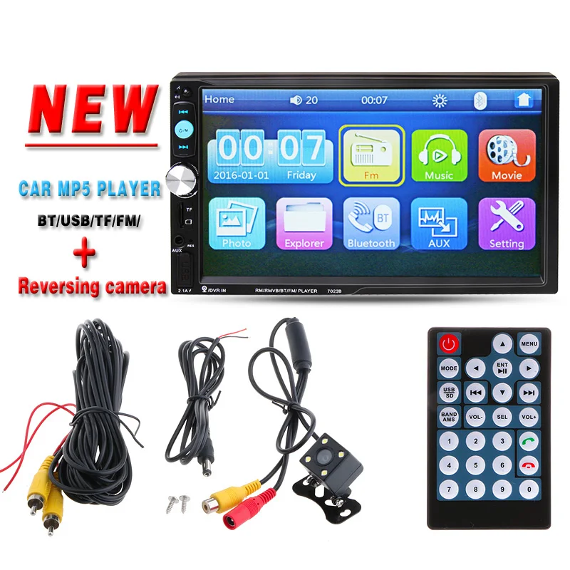imágenes para 7 "Reproductor de Radio Video del coche HD Cámara de Visión Trasera Bluetooth Estéreo FM MP5 MP3 cargador de Electrónica de Automóviles autoradio 2 DIN DVD de Audio USB imágenes para 7 "Reproductor de Radio Video del coche HD Cámara de Visión Trasera Bluetooth Estéreo FM MP5 MP3 cargador de Electrónica de Automóviles autoradio 2 DIN DVD de Audio USB