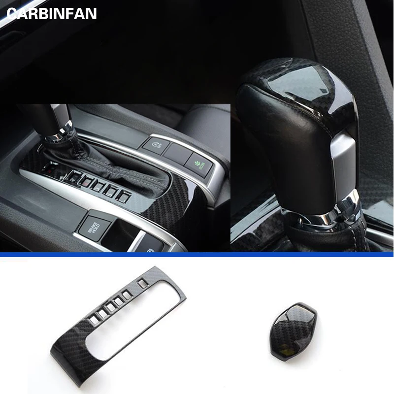 

Gear Shift Trims Shift lever Cover 2Pcs/Set For Honda Civic X 2016-2019 10th Sedan Coupe Hatchback Dashboard Gearshift