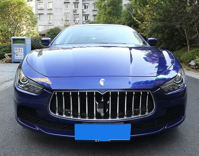 Для Maserati Ghibli средняя Сетка декоративная ПОЛОСА гриль ABS серебряное покрытие 12 фото