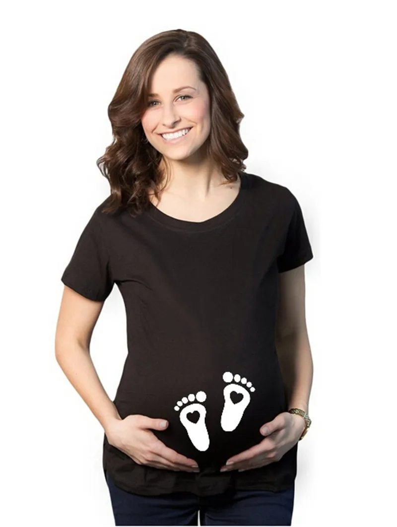 Buy Maternity Clothing Cotton Cute Baby Foot Printed T
