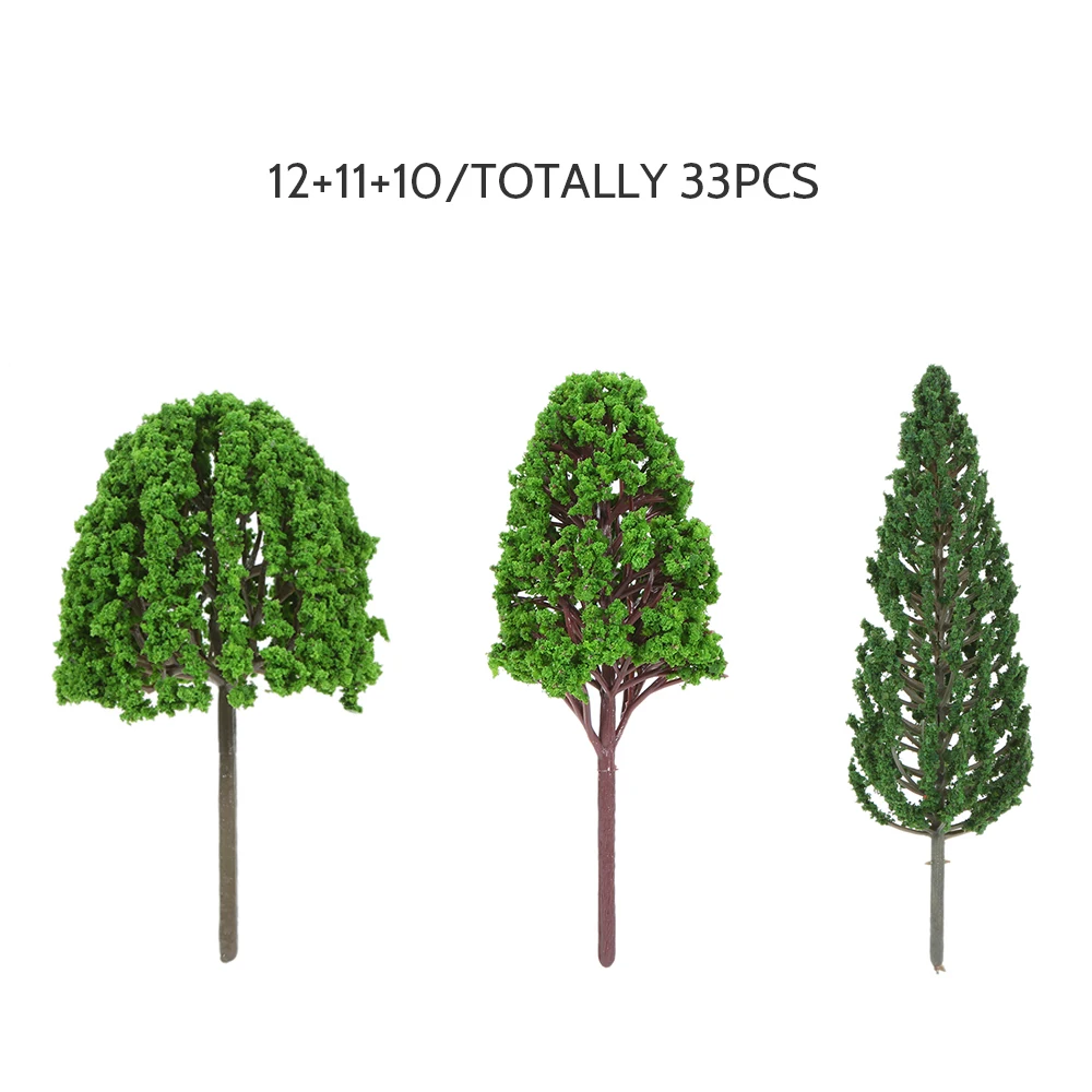 30PCS Ho Scale Plastic Miniature Model Trees For Building Trains Railroad Layout Scenery Landscape Accessories toys wooden ship model kits