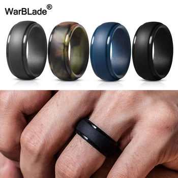 GRAN VENTA ❤️ WarBLade-Juego de 4 anillos de silicona para dedo hipoalergénicos para hombre, bandas de goma para boda, grado alimenticio FDA - discount item 41% OFF Joyas y complementos