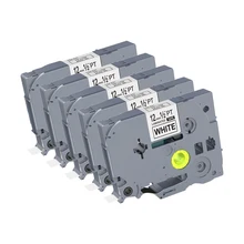 5 шт. 12 мм черный на белом TZe-231 TZ2-231 ленты этикеток совместимы для Brother p touch PT200 1000 D210 H110 E110 принтер этикеток PUTY