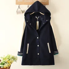 Japón Navy Vino Tinto Nuevo Viento de la Universidad Femenina Ropa Cosplay Con Capucha Anime de Béisbol de Invierno de Lana Suéter de la Capa