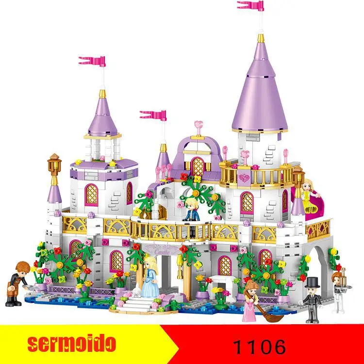 

Girls Friends QL1106 731PCS Building Blocks Princess Windsor Castle technic Designer Bricks Legoings 41148 Toys Girl