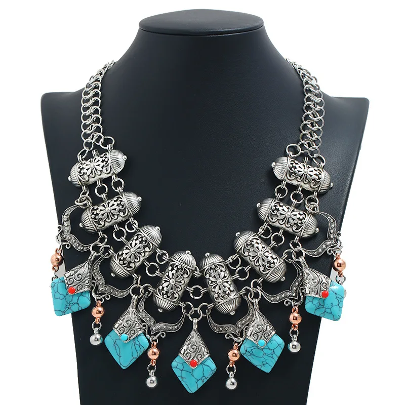 

LZHLQ Bohemia Ethnic Tassel Big Chunky Collar Choker Necklace Maxi 2020 Vintage Women Necklaces Pendants Collier Female Jewelry