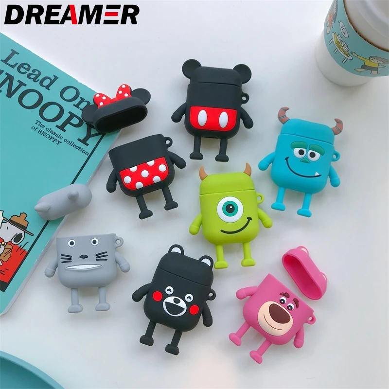 

Cartoon Soft Silicone earpods Case For coque AirPods Shockproof Protective Cover Accessories for cute Apple Airpods case luxury