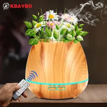 KBAYBO 550ml Aroma Essential Oil Diffuser Ultrasonic Air Humidifier with Wood Grain electric LED Lights aroma diffuser for home