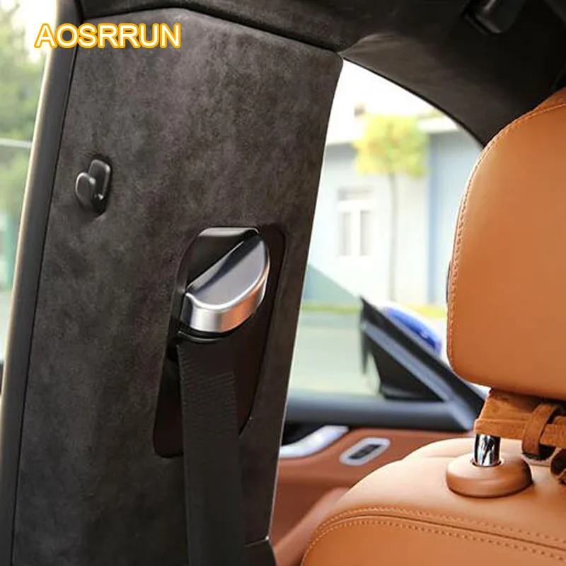 ABS electroplating in front of the seat belt decoration cover font b Car b font accessories