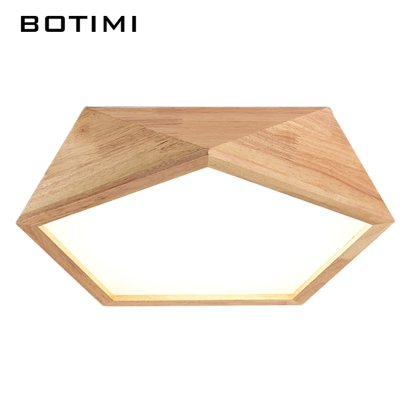 Botimi 2017 New Design Modern Led Ceiling Lights With Square Wood Frame Lamparas De Techo Japanese Style Lamps For Bedroom