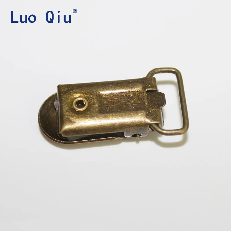 Luo Qiu 20 шт./лот 15 мм 0,6 дюймов детская круглая металлическая соска подтяжки на зажимах Pica зажимы типа «крокодил» античные бронзовые аксессуары для одежды