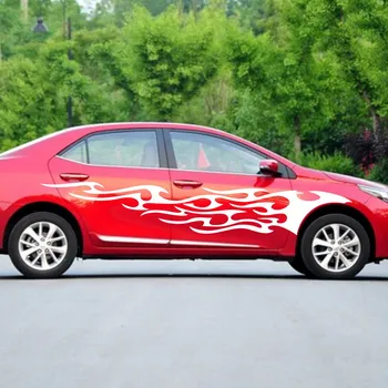 

Car Decals Racing flames Fire Blaze 113'' Door for Corolla Crown Reiz Mark X Vinyl Side stickers ZC648