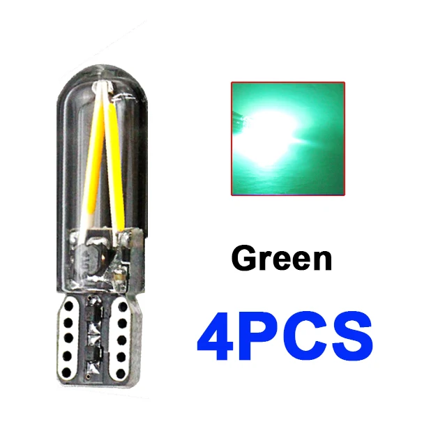 Новые 4 шт. 12v без полярности Canbus T10 светодиодный лампы W5W светодиодный 194 192 168 лампа теплый белый с украшением в виде кристаллов льда синего, зеленого, красного, розового, авто - Испускаемый цвет: Green 12v