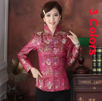 

Free Shipping Autumn Winter Chinese Tradition Women's Satin Silk Jacket Coat M L XL XXL 3XL 4XL 2332
