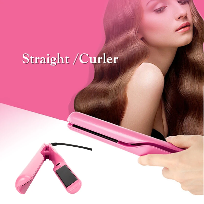 

YOHOLO New Hair Curler Pro Curling Iron 2 in 1 Hair Curling Straightening Iron Automatic Rotating Roller Twist Hair StylingTool
