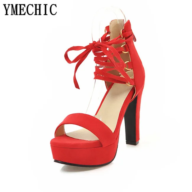 Женские босоножки гладиаторы YMECHIC вечерние сандалии на платформе и высоком