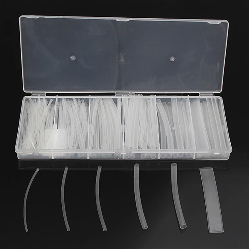 

150Pcs Clear 100mm 2:1 Heat Shrink Tubing Polyolefin Transparent Tube Sleeving Wrap Wire Kit Cable