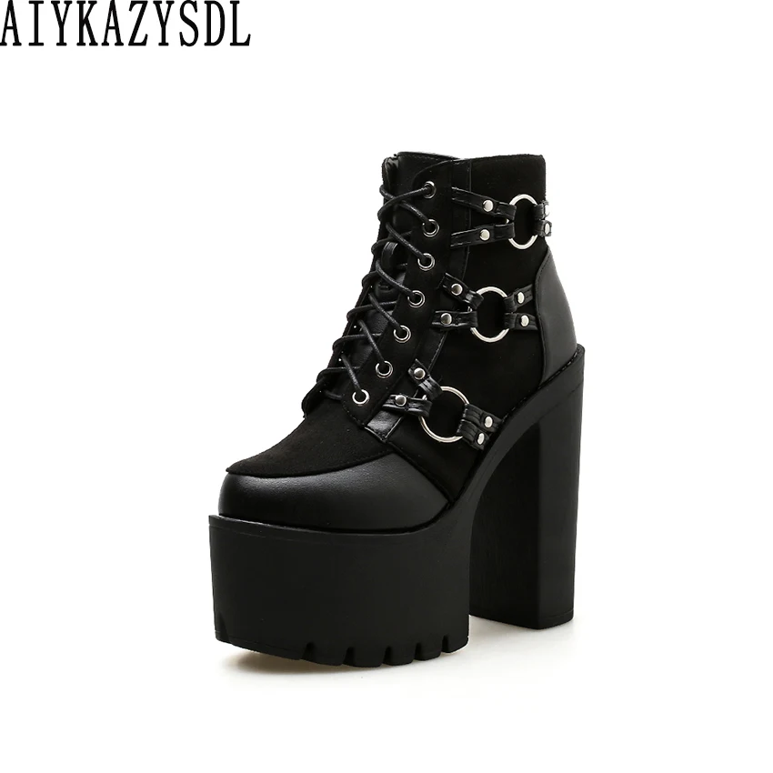 Comprar El Botas Mujer Hasta Tobillo De Encaje Aiykazysdl Góticas myIvf6gYb7