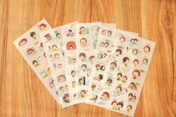 

6pcs Lovely girl's life pvc Transparent sticker Organizer Calendar Diary Book Planner Scrapbook Decoration papeleria sale