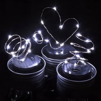 

Jar Lid Light Up 10 LED Solar Powered Fairy Lamp Not Included Decoration Shining