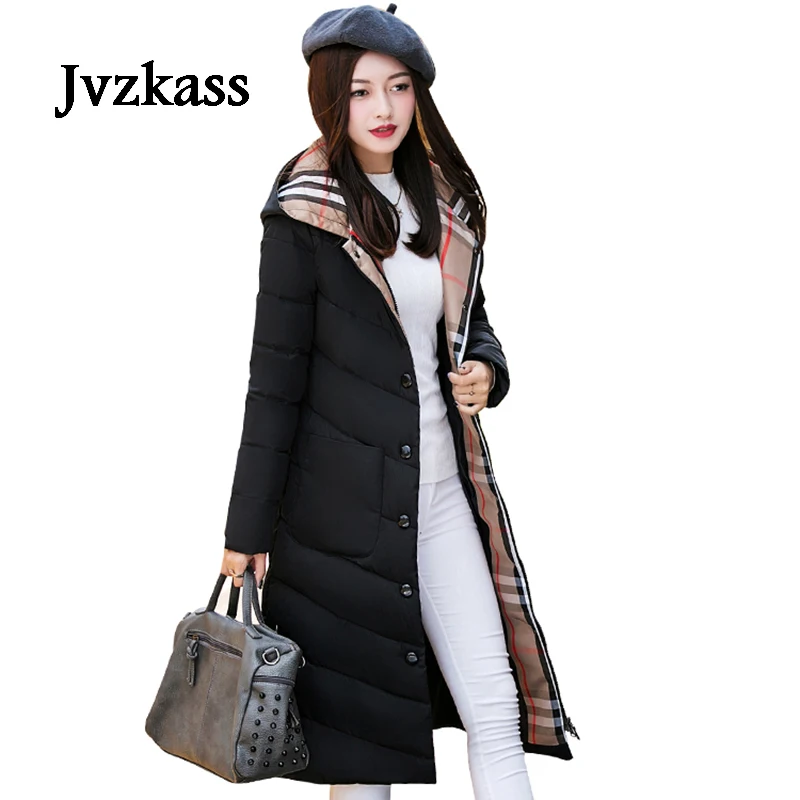 

Jvzkass 2018 Winter season in winter cotton long section version of the new knee-length down jacket padded jacket coat Z79