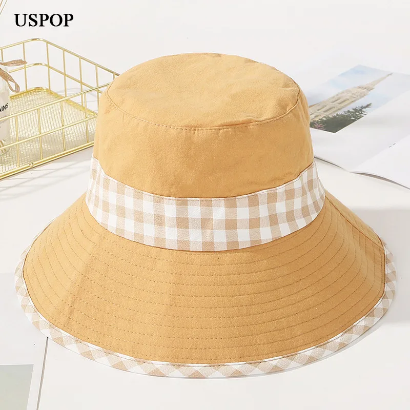 USPOP 2019 новые весенние для женщин Шапки лоскутное хлопок Защита от солнца Женская