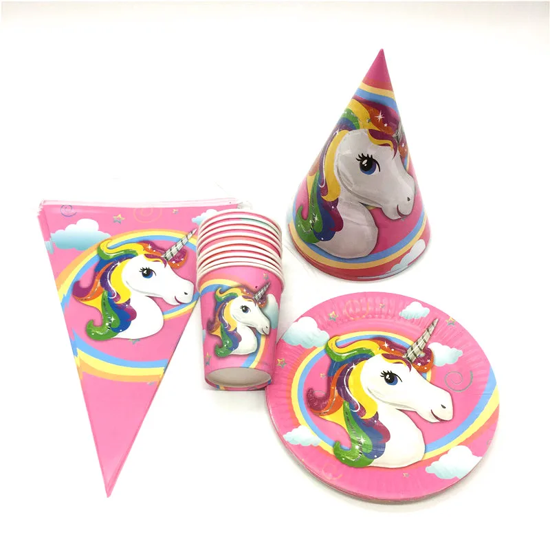 

80pcs\lot Unicorn Party Supplies Decoration Cardboard Cups Cartoon Animals Unicorn Party Baby Supplies Festive Party Supplies