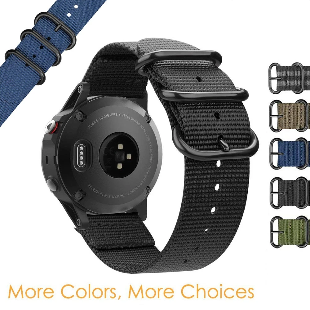 22mm Premium Nato Nylon Strap 3 Ring Watch Band For Garmin Fenix 5 /  Instinct / Forerunner 935 945 With Tools For Garmin S60 D2 - Smart  Accessories - AliExpress