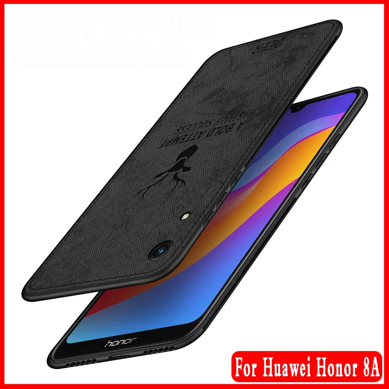 

For Huawei Y6 2019 case leather back cover silicone soft edge shockproof business capa on Huawei honor 8a honor8a JAT-LX1 cover