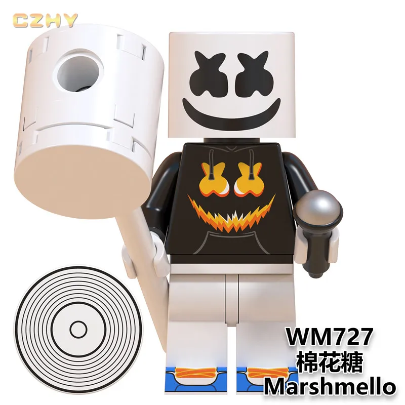 Одна строительные блоки кирпичи известный DJ Marshmellow AIM агент Фигурки игрушки коллекция для детей модель WM6064 - Цвет: WM727