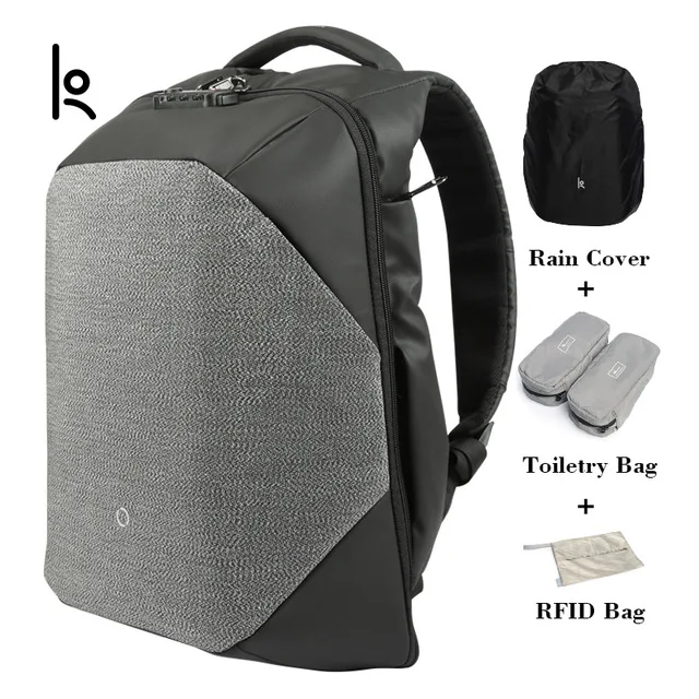 

Kingsons Brand Unisex Anti-thief Solid Backpacks Scientific Storage System Bags External USB Charging Laptop Backpack KS3148W
