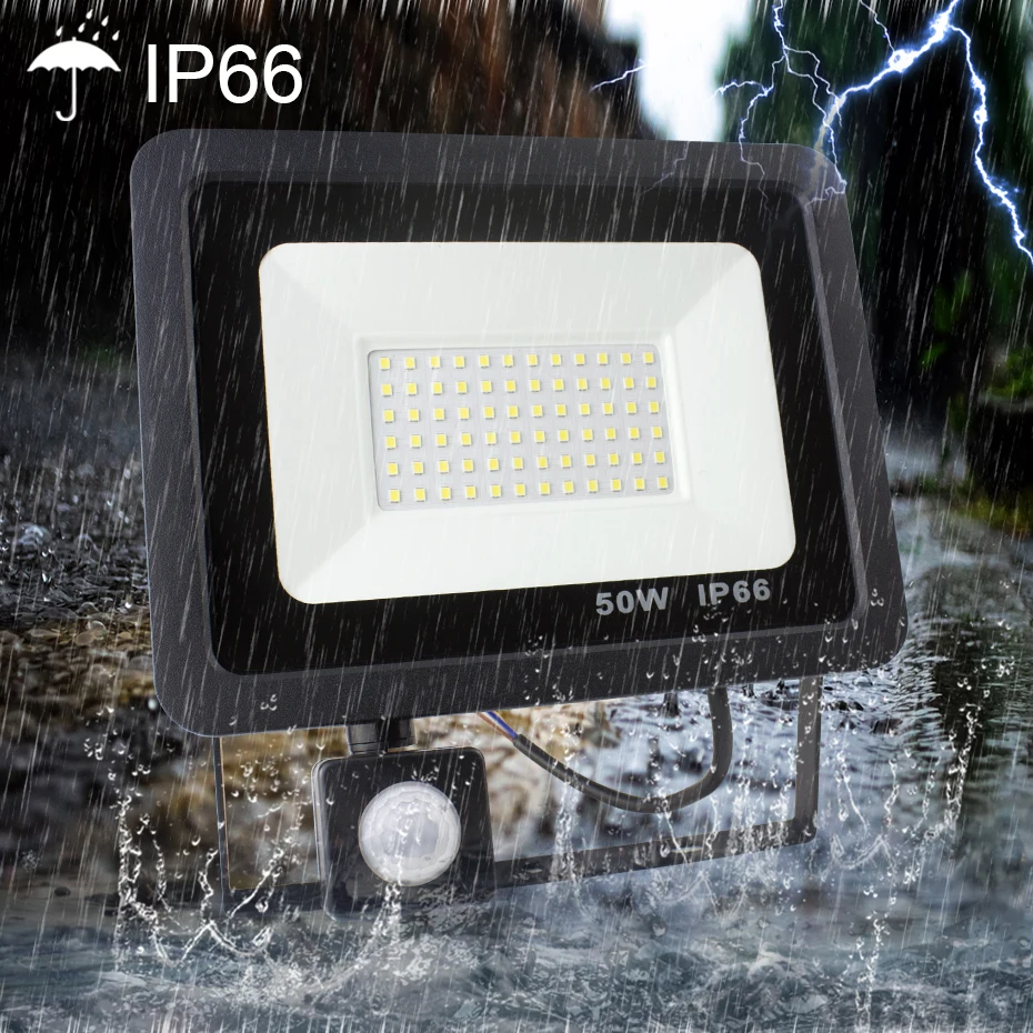 

10W 20W 30W 50W Led Light Outdoor With PIR Motion Sensor Led Flood Light Reflector 220V 230V 240V Waterproof Garage Wall Lamp