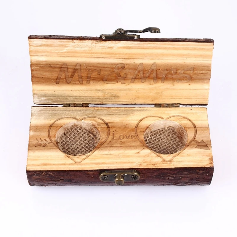 Креативная Свадебная коробка на носителя колец, индивидуальная деревенская Свадебная оригинальная деревянная коробочка для колец, держатель на заказ, шкатулка для украшений, украшения для дома