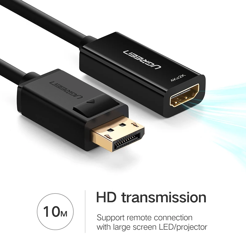 Ugreen 1080 4 K * 2 K DisplayPort موانئ دبي الذكور إلى HDMI الإناث مهائي كابلات عرض ميناء محول ل العارض HP /ديل كمبيوتر محمول