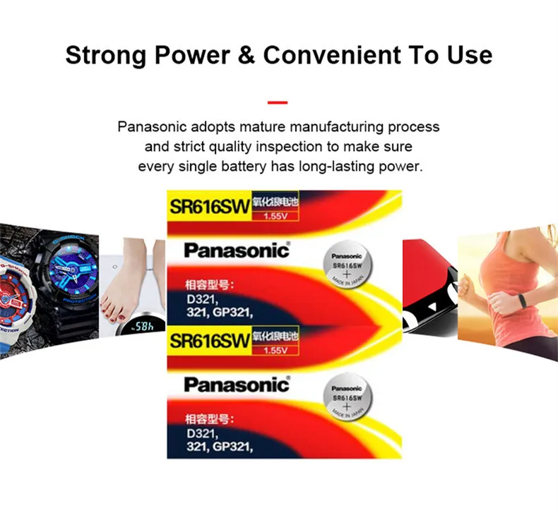 10 шт./2 упаковки батареи для аккумуляторов Panasonic оксид серебра 6,8 мм* 1,6 мм D321 321 GP321 монета батарея для кварцевых часов Сделано в Японии
