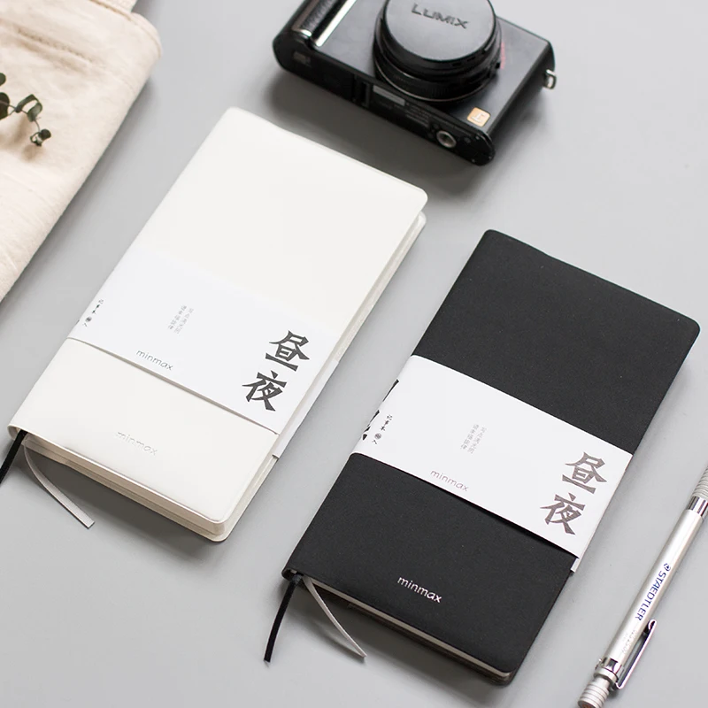 

MISS BEN Simple Black White Notebook Solid Color Notepad Horizontal Grid Box Pages 1PCS