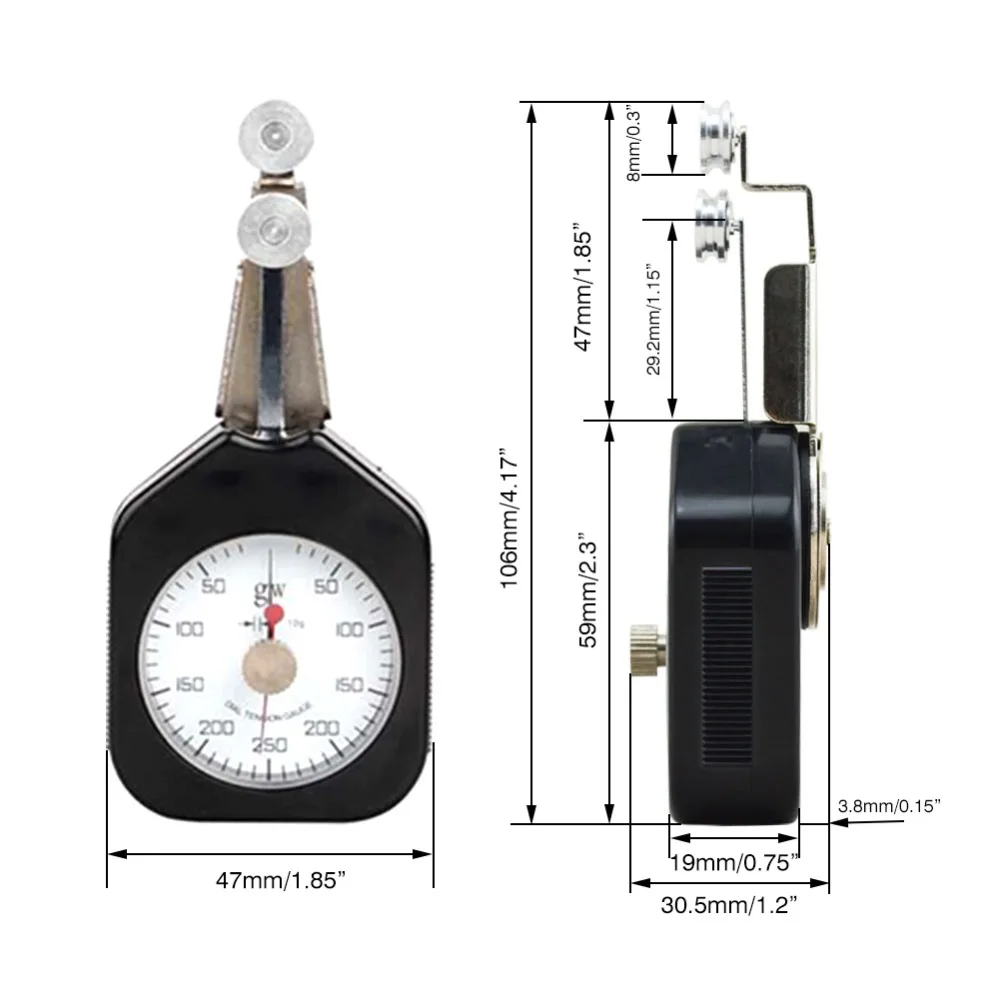 Пряжа текстильная измеритель напряжения 250GW ДВОЙНОЙ УКАЗАТЕЛЬ Давление Тестер Измерение силы циферблат датчик тензиометра для текстильной промышленности