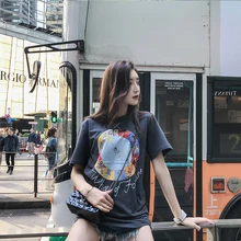 Новая женская футболка с принтом Таро, хлопок, летняя, короткий рукав, модная, Harajuku, большой размер, свободная футболка, топы, футболки