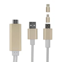 3 in1 5 Pin Micro USB Type-C MHL to HDMI TV Cable 1.8m with USB Charger For iPhone 6 6s for Samsung LG HDMI Cable support  iOS