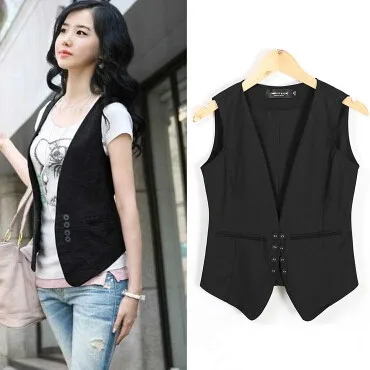 New 2016 Summer Women Casual Basic Solid Vest coat Lady